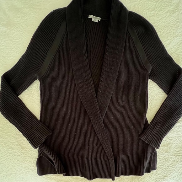 Vince navy blue shawl collar cotton cardigan - Picture 5 of 8